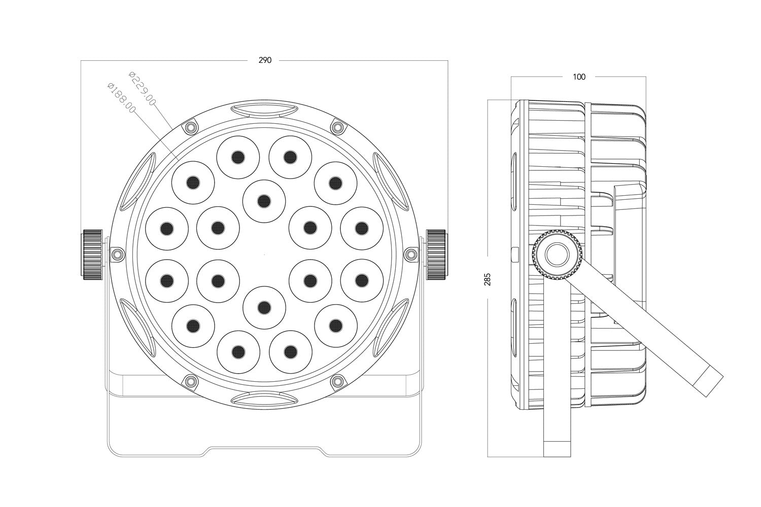 EVENT LIGHTING LITE - PAR18X4OL - 18 x 4W RGBW IP65 Par