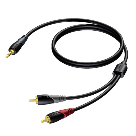 PRO-CLA711/1.5 - PROCAB Classic Series audio cable, 3.5mm Jack male stereo - 2 x RCA male