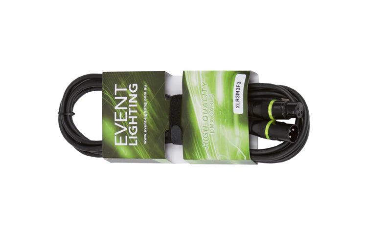 Event Lighting XLR3M3F 3-pin DMX Cable (3m)